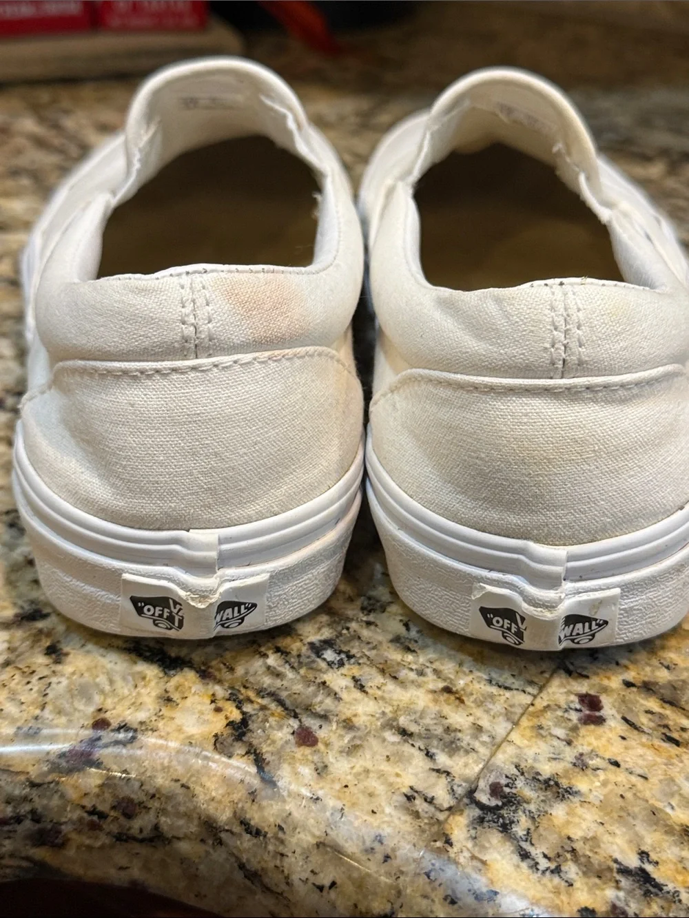 Vans White Slip-On Canvas Sneakers women’s size 10 men’s size 8.5